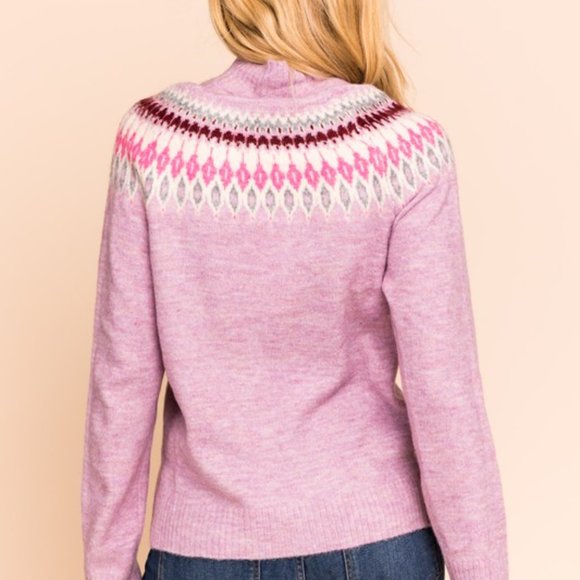 Purple Funnel Neck Sweater NWT - Picture 2 of 7